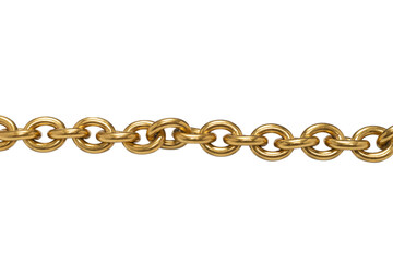 Golden chain isolated on white background.