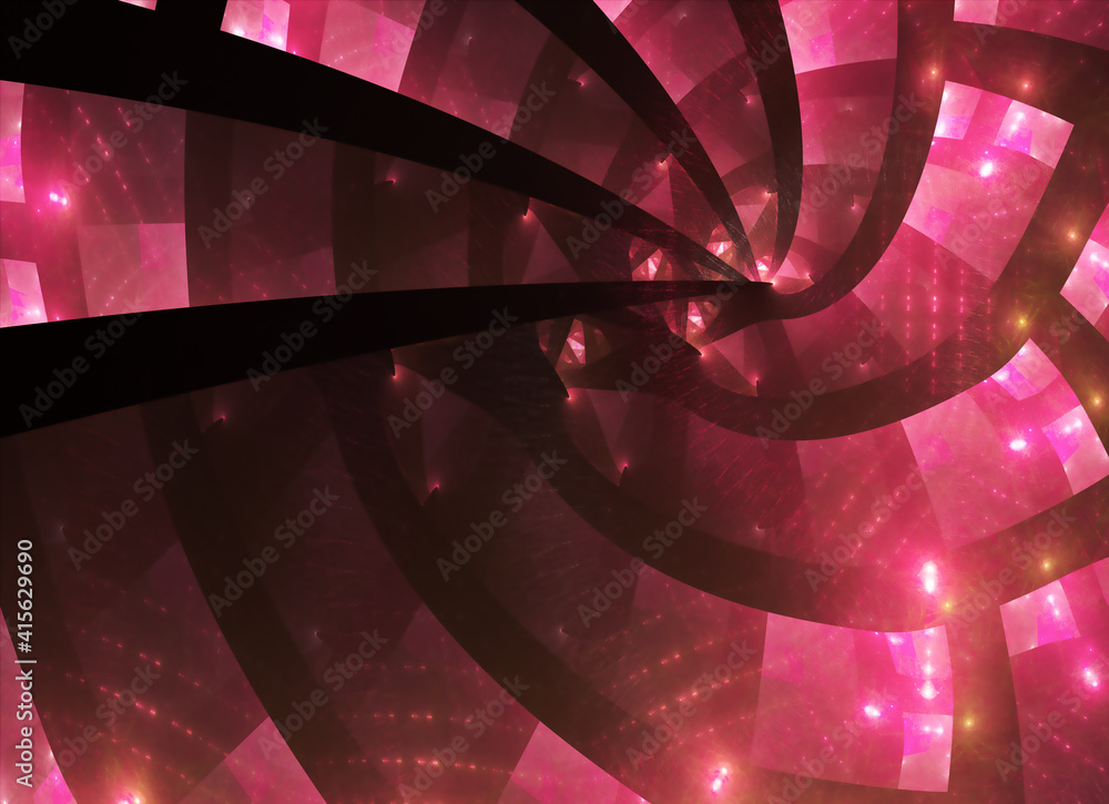 Poster abstract color dynamic textured background with lighting effect. fractal spiral. fractal art