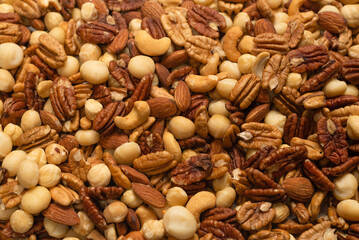 Mix of nuts as a background.