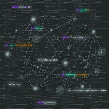 Artificial intelligence communication technology Python code class of neural networks