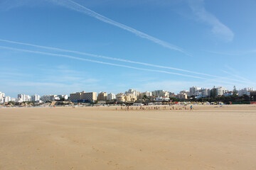View of the Praia da Rocha beach in the morning, Portimão, Algarve, Portugal