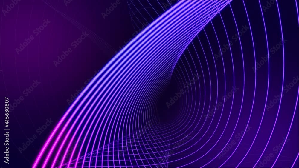 Poster futuristic technology abstract glowing background animation. wavy lines big data concept. seamless l