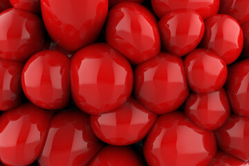 3d render illustration of red rubber ballons texture backdrop image.