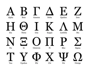 Foto op Aluminium Greek letter, Greek alphabet, Ancient sign, Sorority letters © Kateryna
