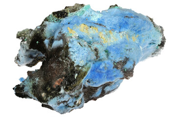cyanotrichite from Guizhou, China isolated on white background