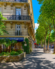 Boulevard Saint-Germain in Paris, France. Boulevard Saint-Germain is a major street in Paris. Cozy...