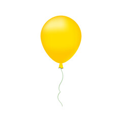 Vector Clip art of a yellow balloon. An element for creating a complete graphic design. Design of holidays or postcards.