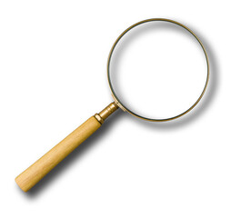 Magnifying glass isolated on white background.