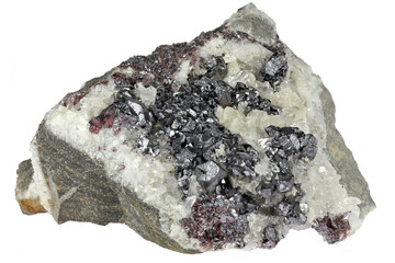 cinnabar from Hunan, China isolated on white background