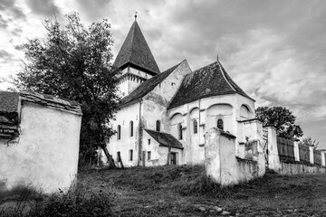 Medieval evangelical  saxon fortified church of Somartin village (Martinsberg), Bruiu commune, Sibiu county, Transylvania, Romania; Saxon fortified church of Transylvania
