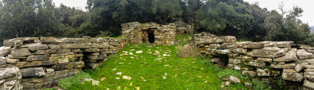 Dragon house at Euboea island, Greece. Dragon houses are old houses, built of massive stone blocks  without mortar and large stone slabs for the roof.
