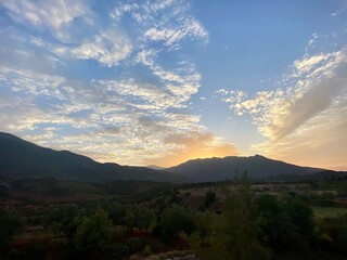 sunset over the mountains