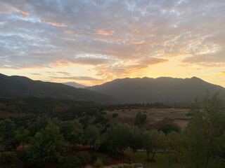 sunset in the mountains