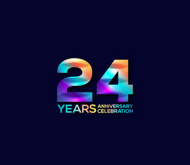 24 Year Anniversary Day background Concept