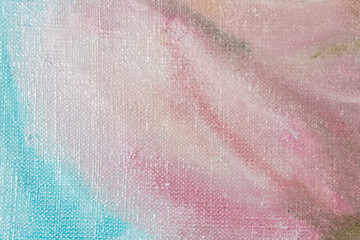 creative colored background: a temporary pattern of strokes and stains of fresh colored primer on linen linen when priming