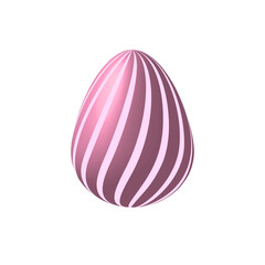 Vector illustration of a colored 3d easter egg with stripes. Easter design element