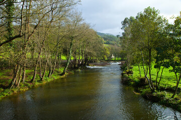 Fototapeta premium Río Porcía, Pueblo Sueiro, Asturias