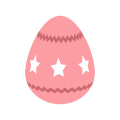 Vector colored Easter egg with stars. Decorative design element on white background