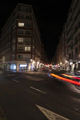 Fototapeta na wymiar Traffic in the street at night