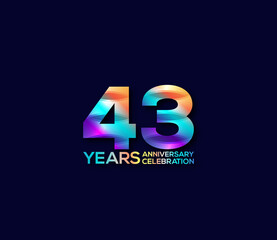 43 Year Anniversary Day background Concept
