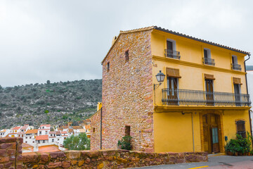 Fototapeta na wymiar Vilafames (Villafamés), Castellon province, Valencian Community, Spain. One of Spain’s Most Beautiful Towns in the country. Traditional medieval historic old town.