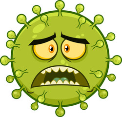 Panic Coronavirus (COVID-19) Cartoon Emoji Character of Pathogenic Bacteria. Vector Illustration Isolated On Transparent Background
