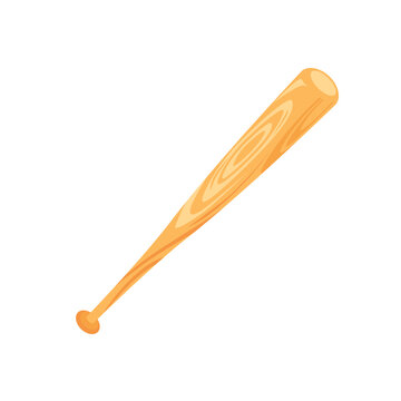 Wooden baseball bat flat design vector illustration