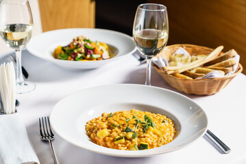pumpkin risotto in the restaurant