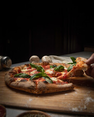 pizza margarita al carbon