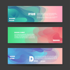 Vector horizontal banner template, abstract design