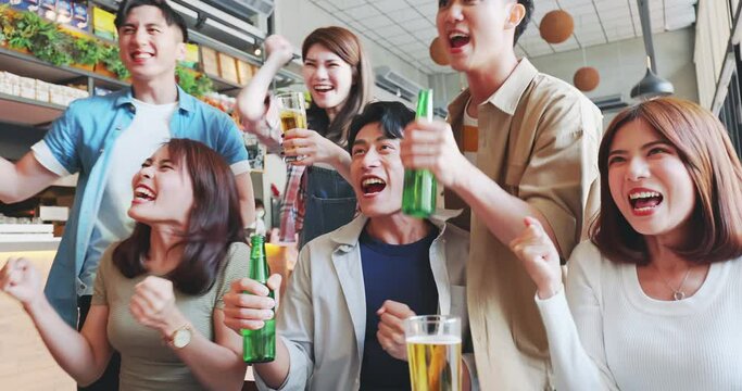 six friends watch ball games