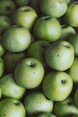green apples in a market
