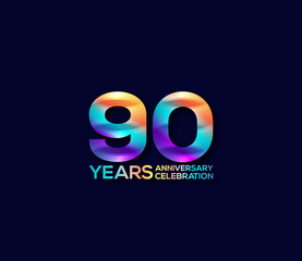 90 Year Anniversary Day background Concept