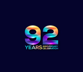 92 Year Anniversary Day background Concept