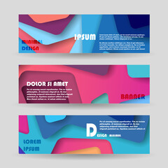 Vector horizontal banner template, abstract design