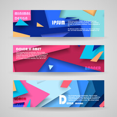 Vector horizontal banner template, abstract design
