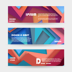 Fototapeta premium Vector horizontal banner template, abstract design