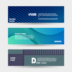 Vector horizontal banner template, abstract design