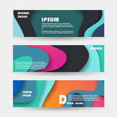 Vector horizontal banner template, abstract design