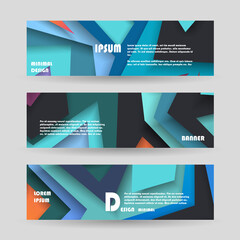 Vector horizontal banner template, abstract design