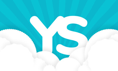 Sky Clouds logotype monogram alphabet characters blue background