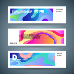 Vector horizontal banner template, abstract design