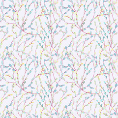 Obraz na płótnie Canvas Digital paper on pastel background. Watercolor Easter seamless pattern.