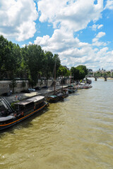 Naklejka premium Summer Paris, embankment of the Seine.