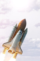 Rocket space craft. The elements of this image furnished by NASA.