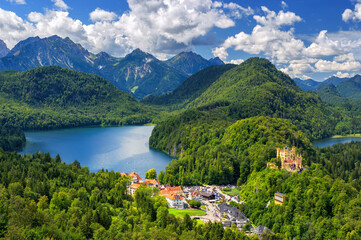 Naklejka na ściany i meble Alpsee lake landscape Bavaria Germany