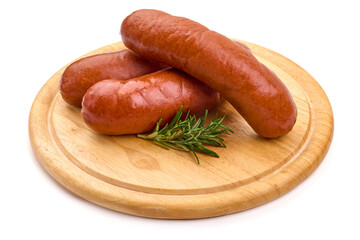 Sausages for grill, isolated on white background