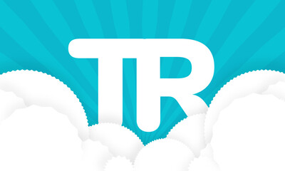 Sky Clouds logotype monogram alphabet characters blue background