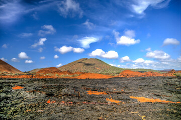 Lava fields and geologic landscapes of Sullivan Bay in the Galapagos Islands