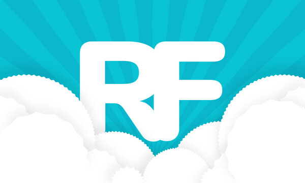 Sky Clouds logotype monogram alphabet characters blue background